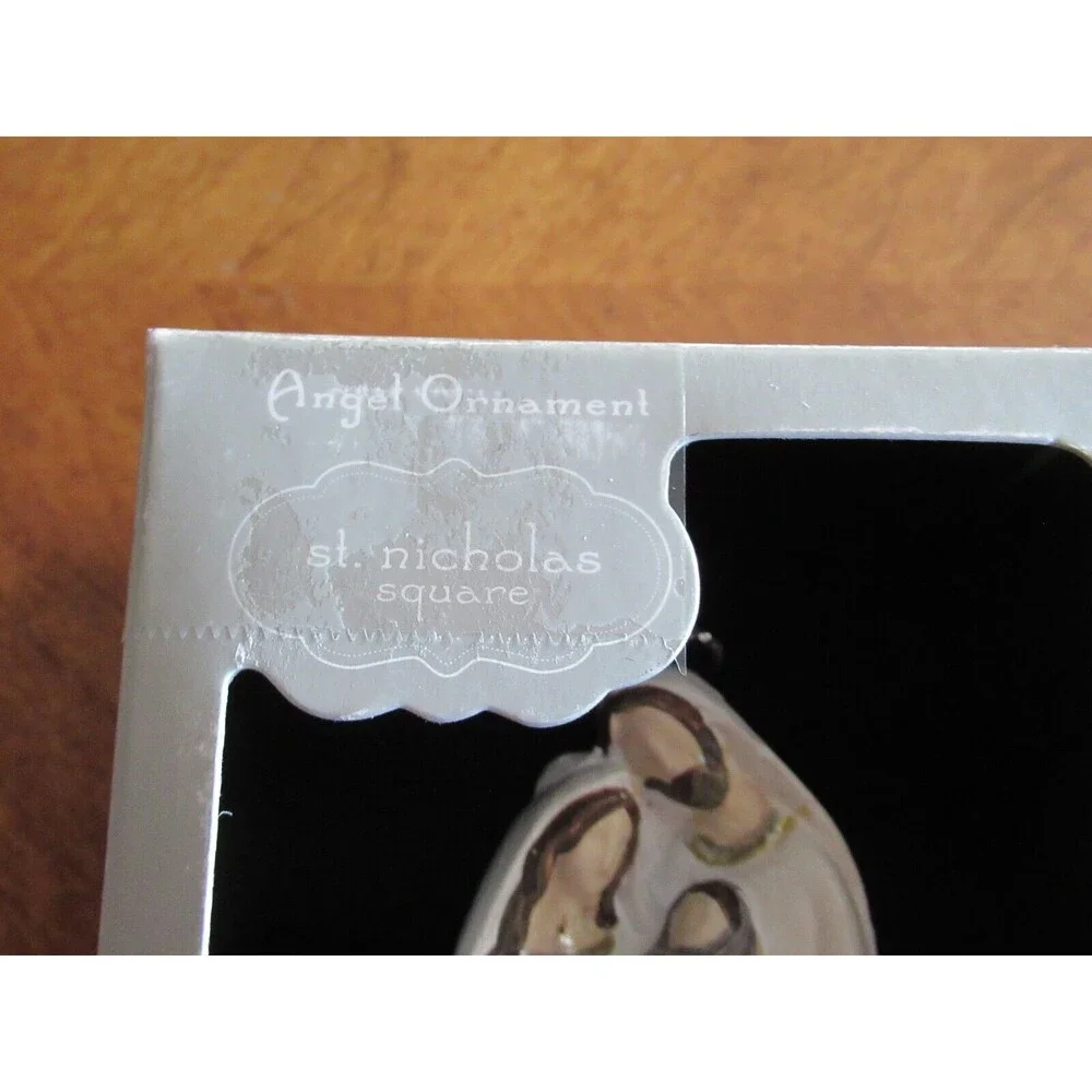 Christmas Angel Ornament St Nicholas Square Love Baby Nativity Jesus Mary Joseph